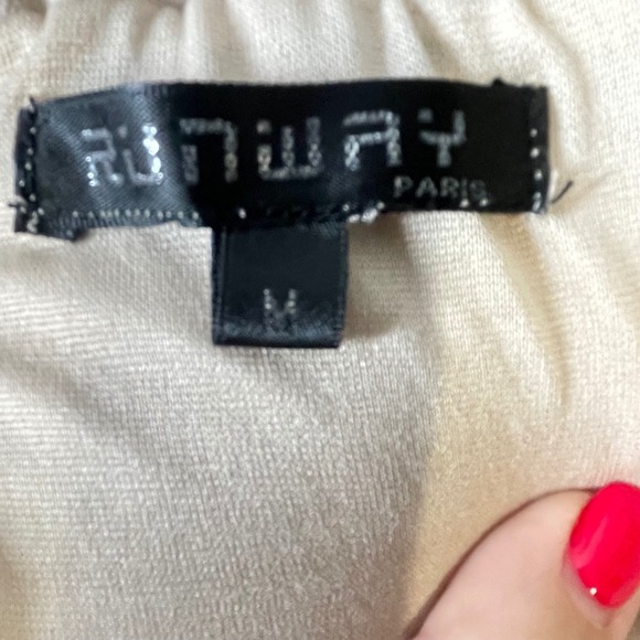 Runway Paris Dress Sleeveless Ruffle Floral Detail Mini Nude M Retro‎ Y2K Boho - Picture 5 of 12